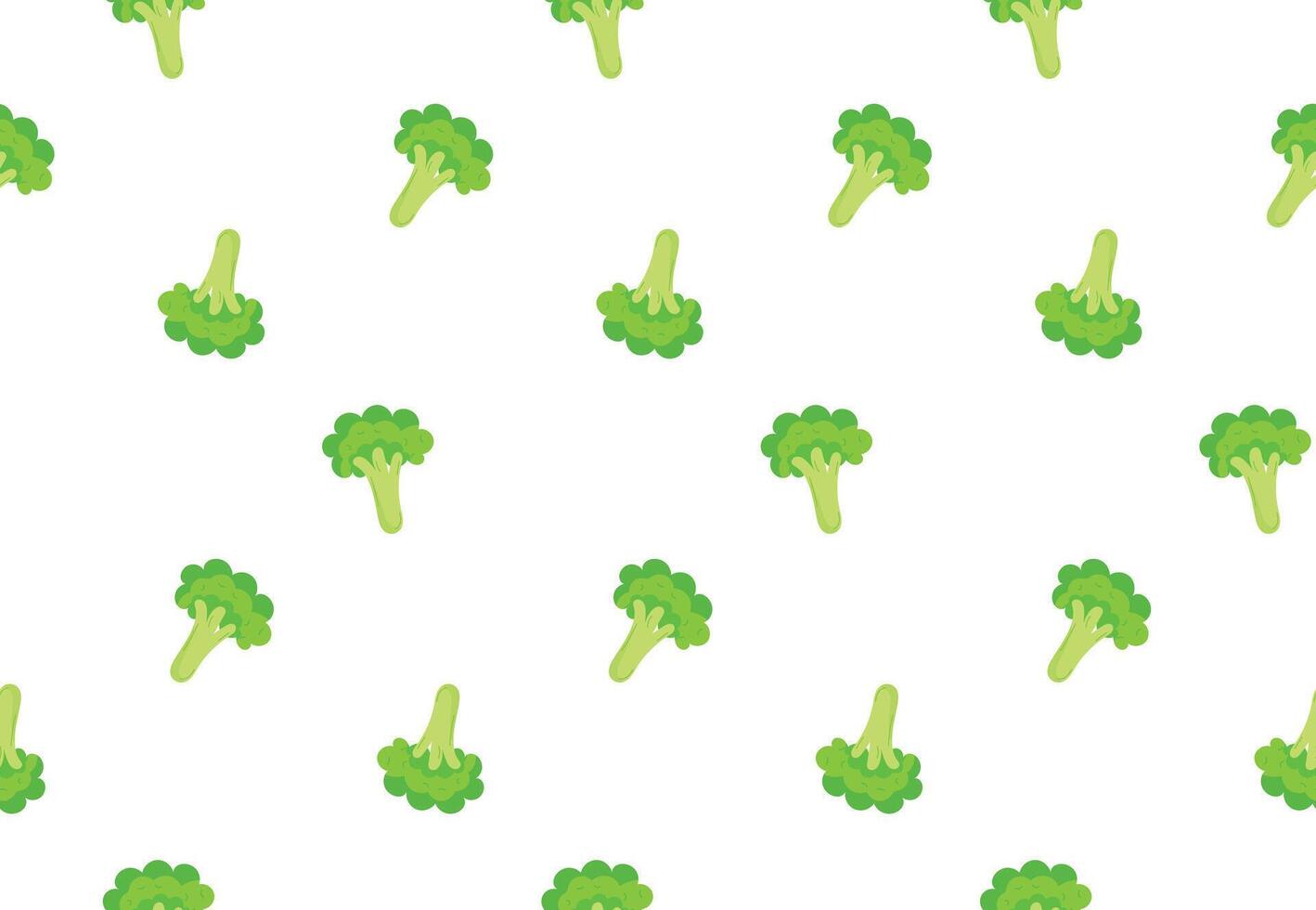 flat fresh broccoli seamless pattern design vector