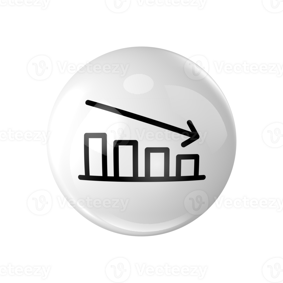 white button with a graph bar icon png