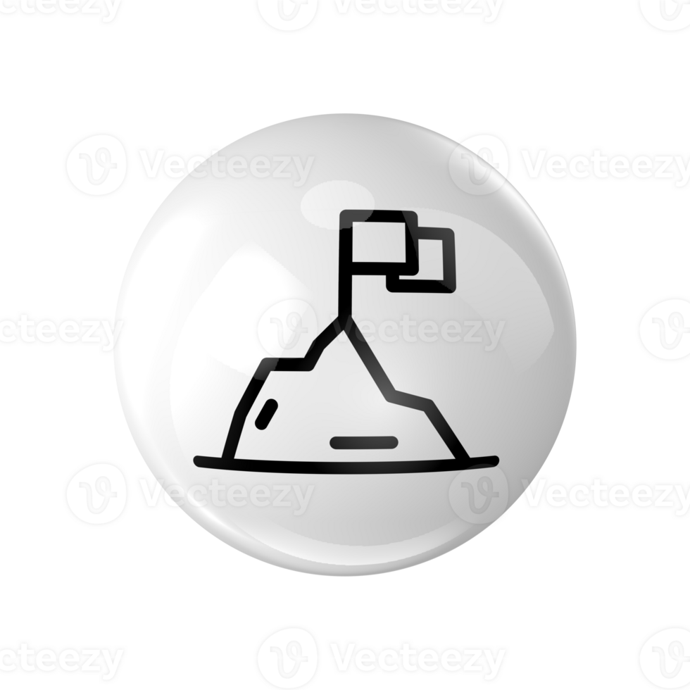 a white button with a mountain on it, success symbol png