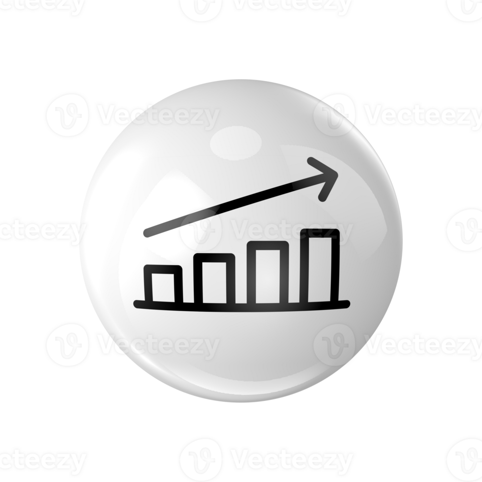 a white button with a graph bar icon png