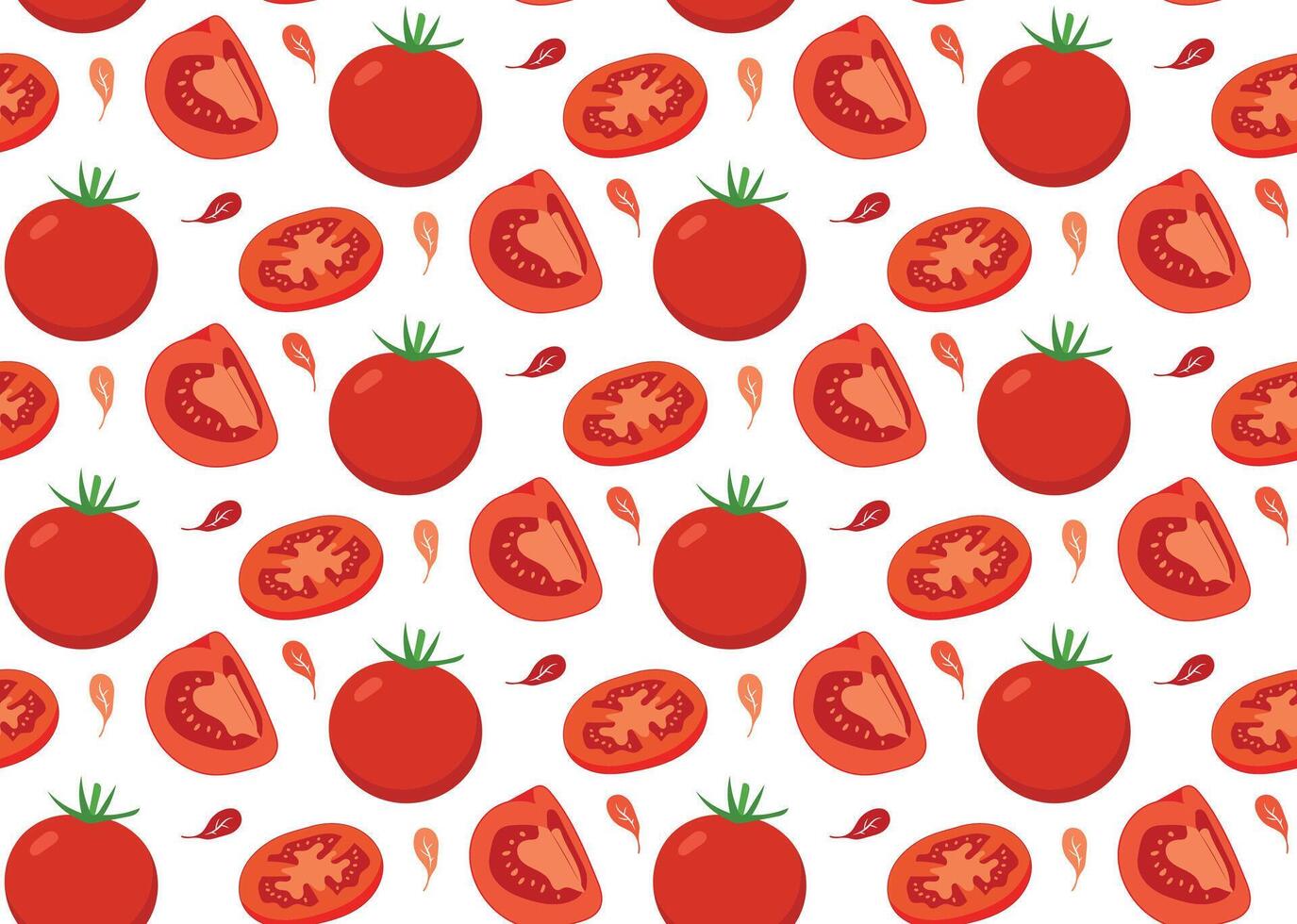 flat full fruit tomato seamless pattern design vector