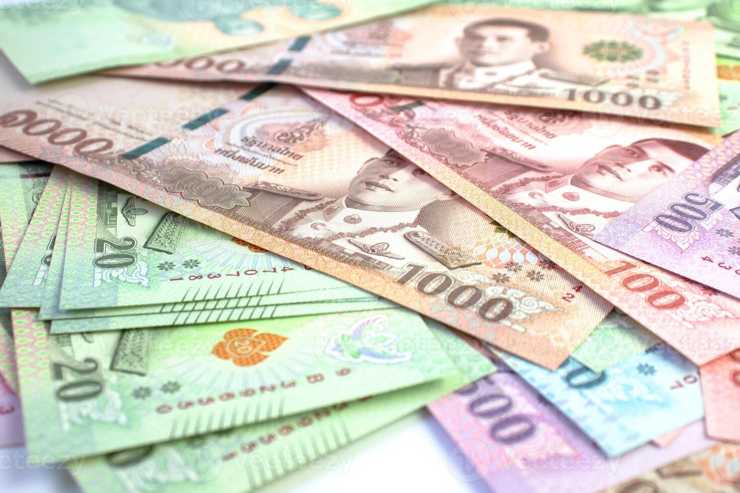 Money Banknote Thai Baht for Background, Savings Money and Financial business concept photo