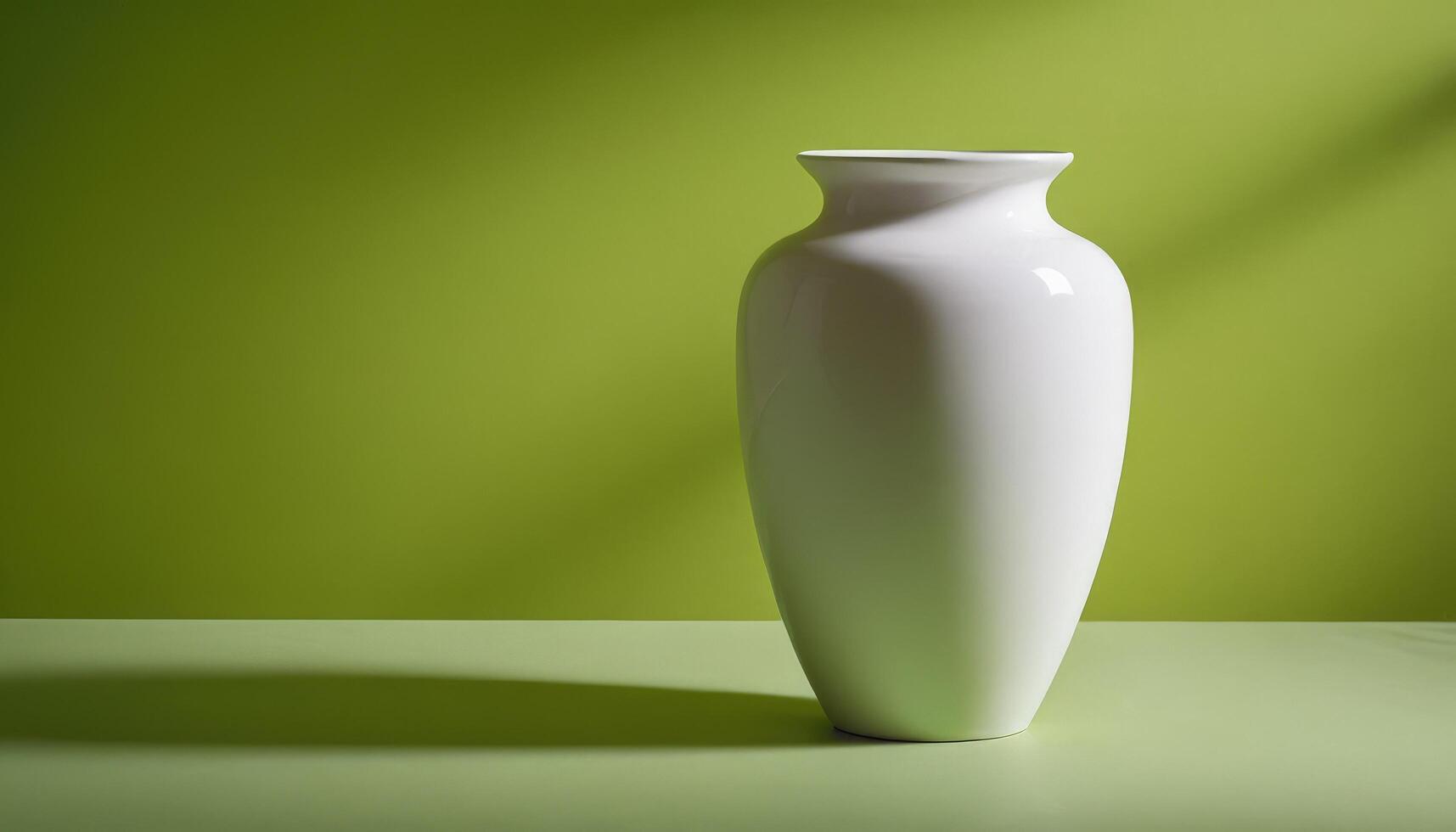 A white vase sitting on a table photo