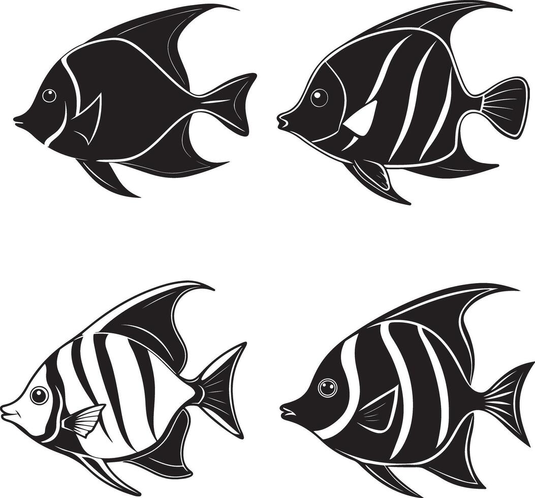 Spade fish fish icon set image vector
