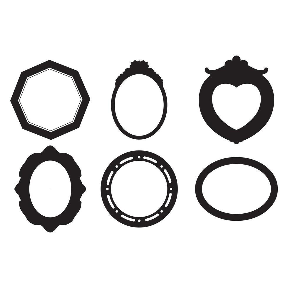 Photo Frame Silhouett and Mirror Frame vector