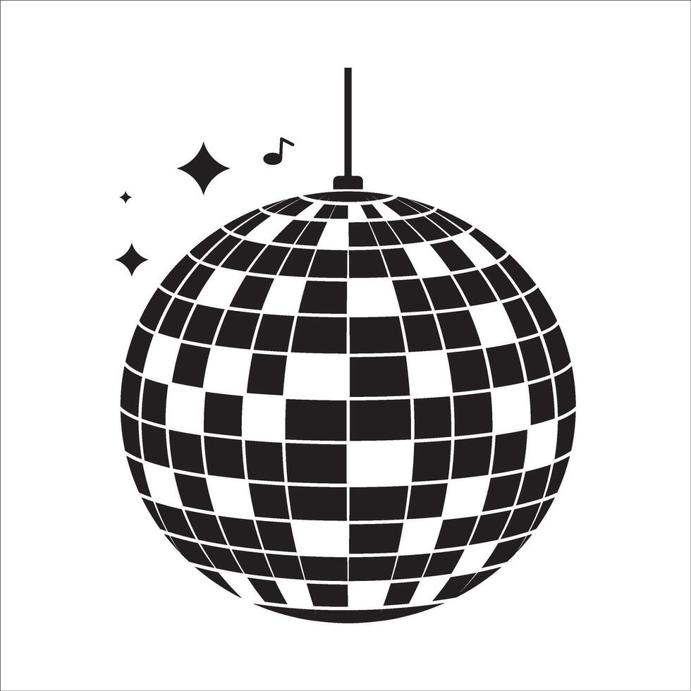 Disco ball icon illustration design template. vector