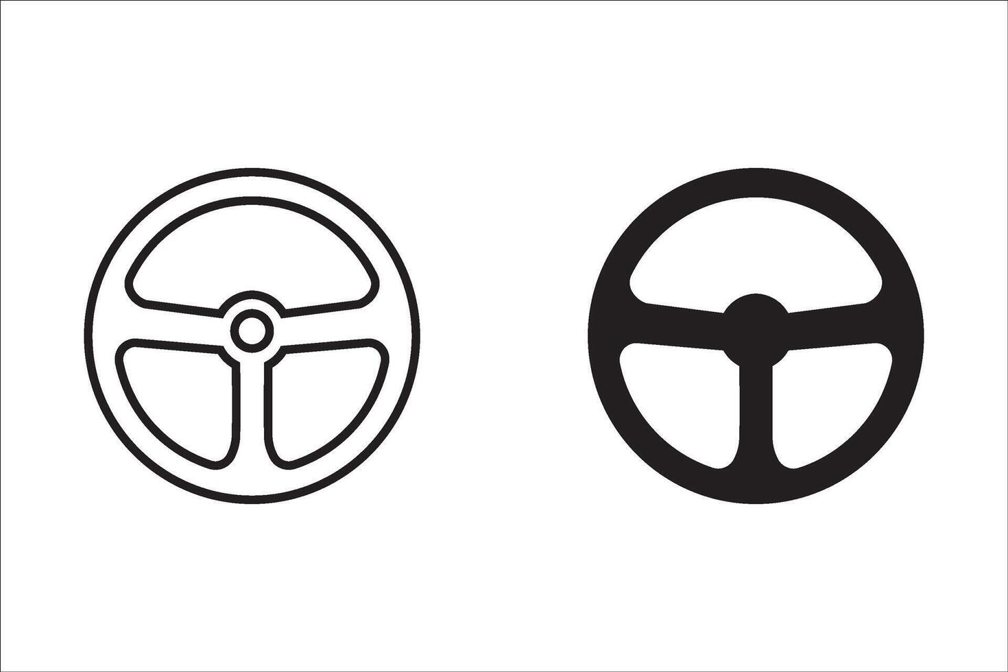 Car steering wheels icon set. Car wheel icon in flat and outline style logo for apps or websites, symbol illustration. vector