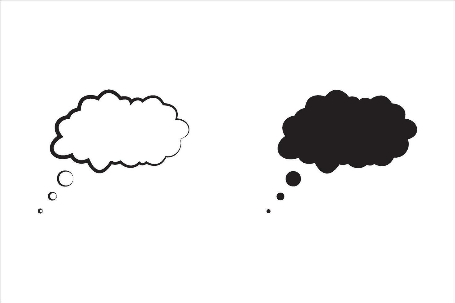 Isolated thought bubble icon set. Trendy thought bubble in flat style. Modern template for social networks and labels. Creative thought balloon. Cloud line art. For your website, logo, app, UI design. vector