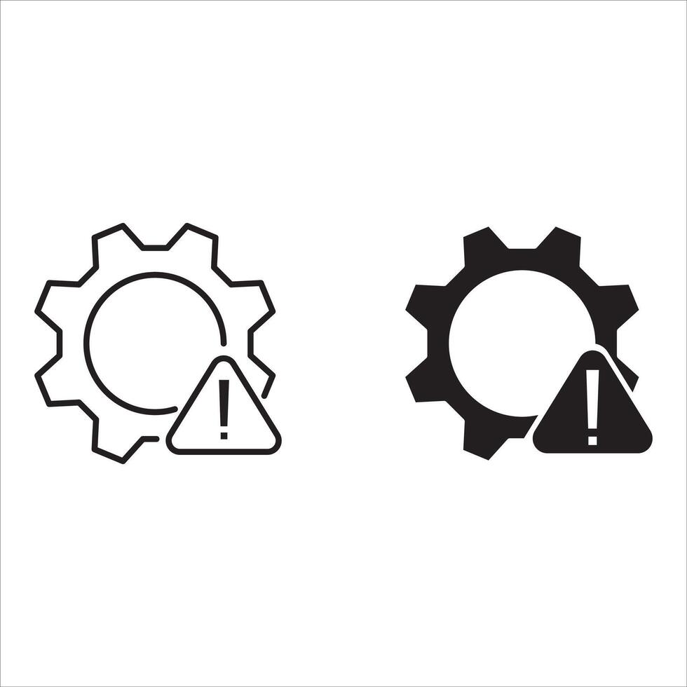 Technical warning black glyph icon. Program settings issue. Device configuration problem. Troubleshooting. Silhouette symbol on white space. Solid pictogram. isolated illustration vector