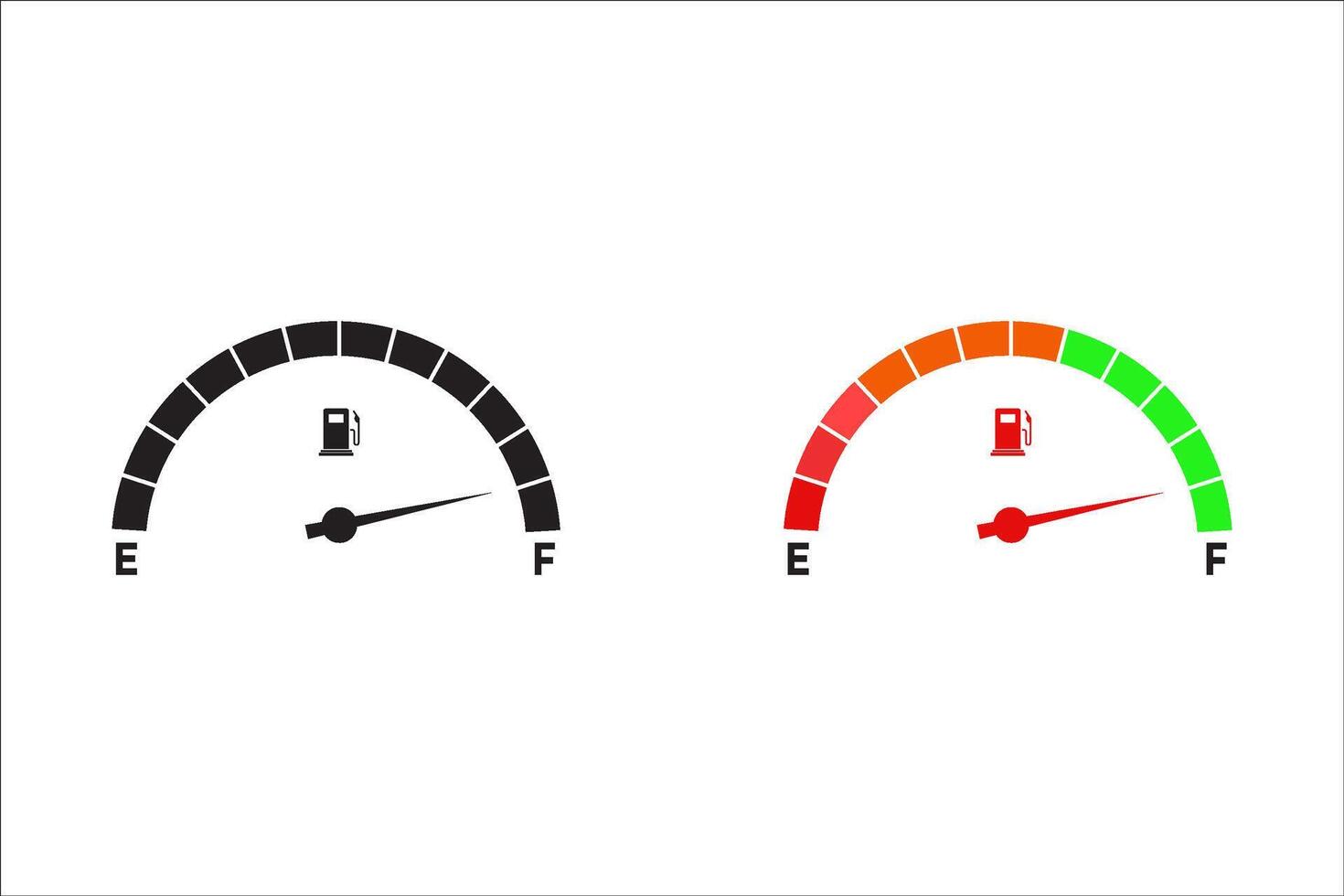 Full fuel gauge icon set. Gasoline indicator. Fuel indicator. For your website, logo, app, UI design. illustration, isolated on white background. vector