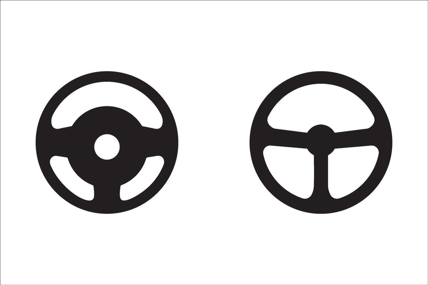 silhouette of car steering wheel vector