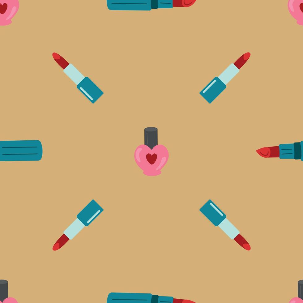 Colorful Makeup Pattern Illustration. Design for fabric, textile, wallpaper, packaging vector