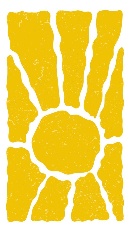 Bright summer vertical poster with abstract sun vector