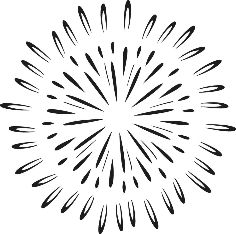 Circular Firework Silhouette - Festive Radial Burst Design for Celebrations vector