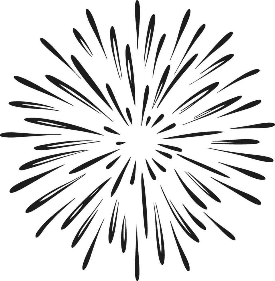 Firework Burst Silhouette - Festive Explosion Illustration for Celebrations vector