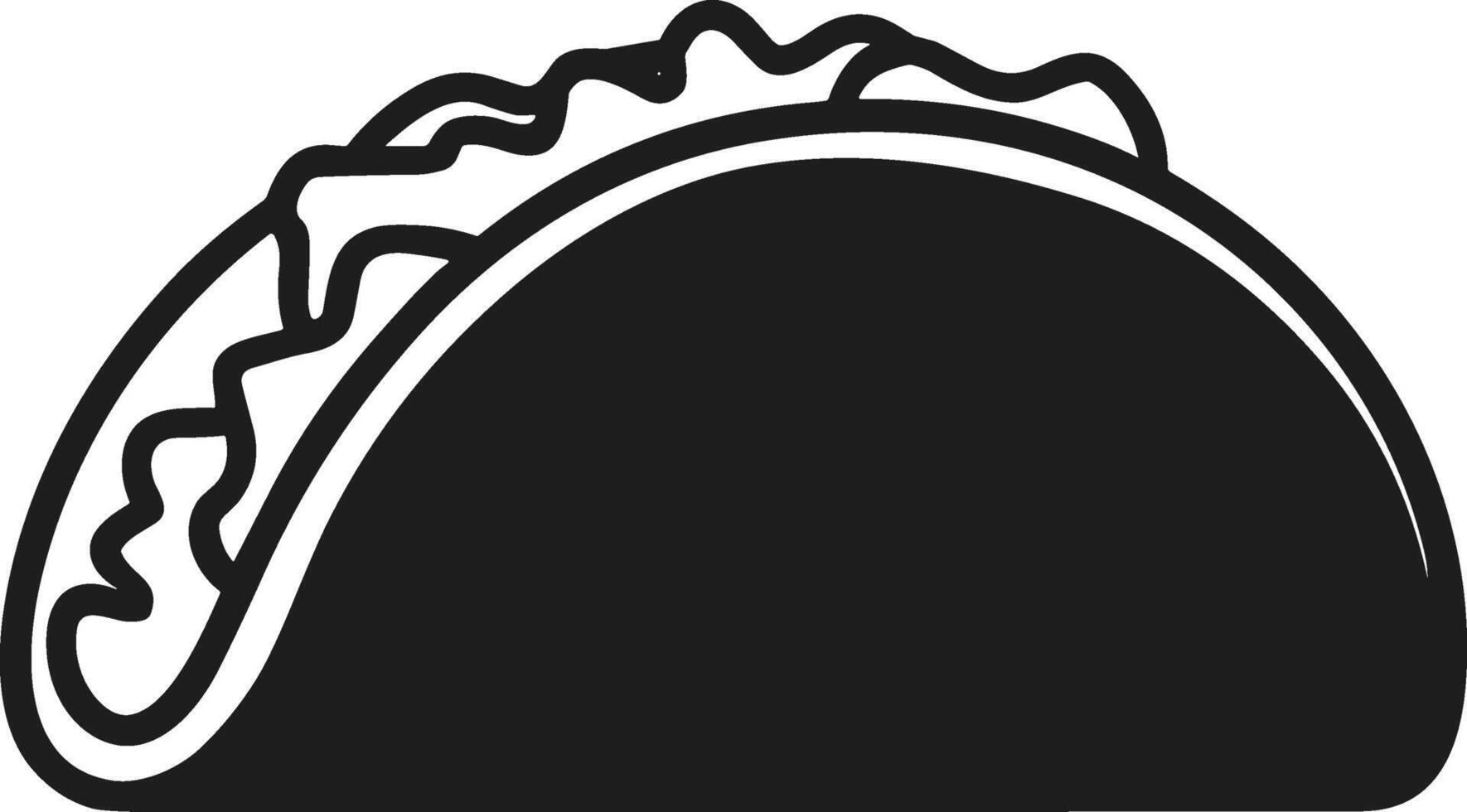 Taco Silhouette Illustration - Mexican Food Icon for Digital and Print Use vector