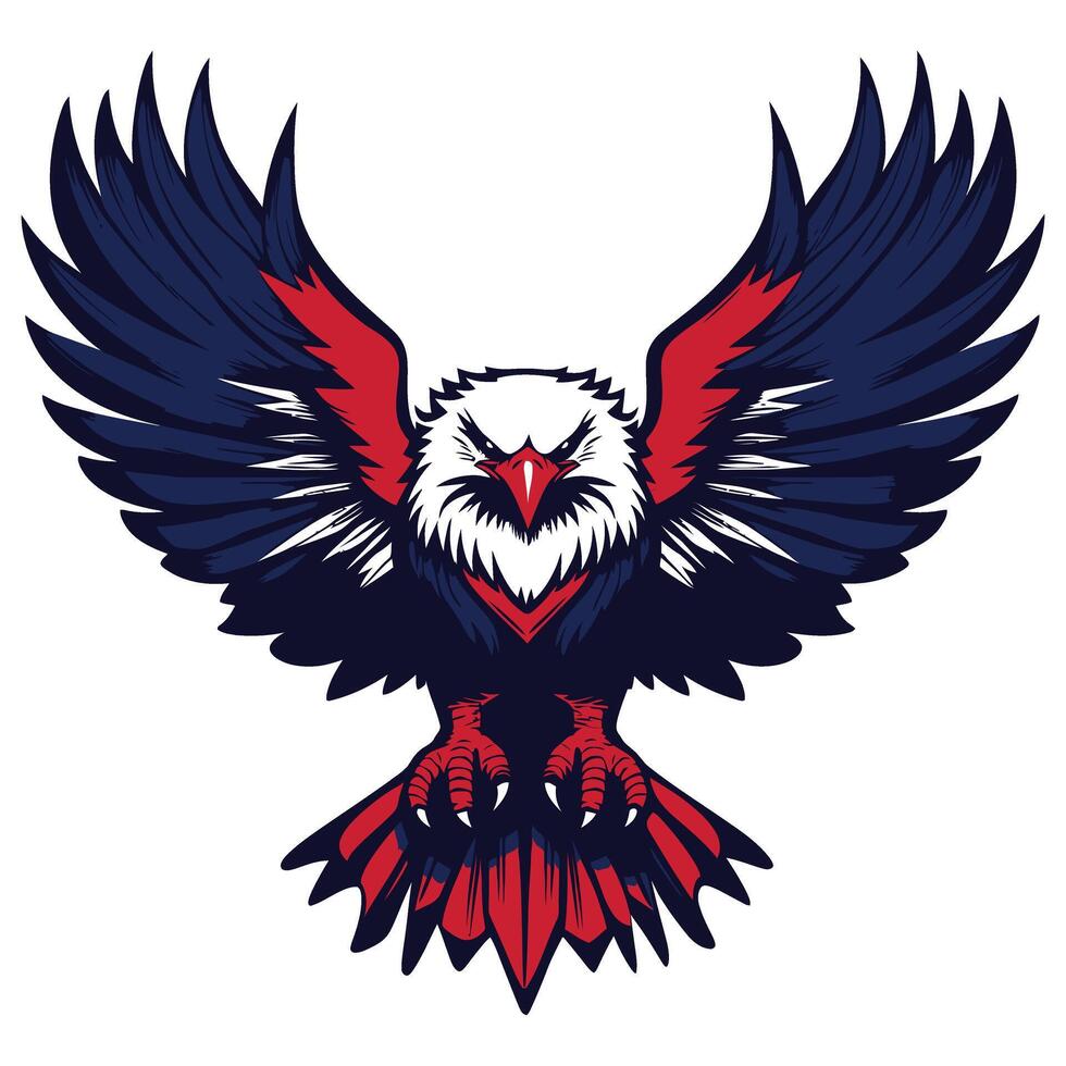 An eagle with red, white and blue feathers vector