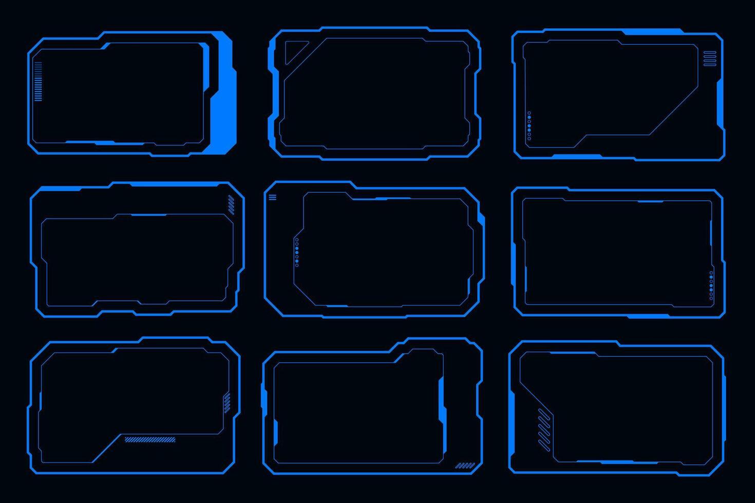 Frame technology cyberpunk design element. Technology Hi-tech element vector