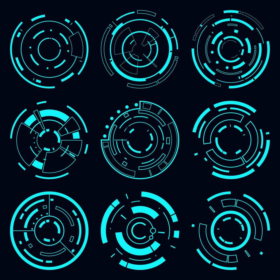 Futuristic frame HUD technology cyberpunk design element. Technology circletech element. vector