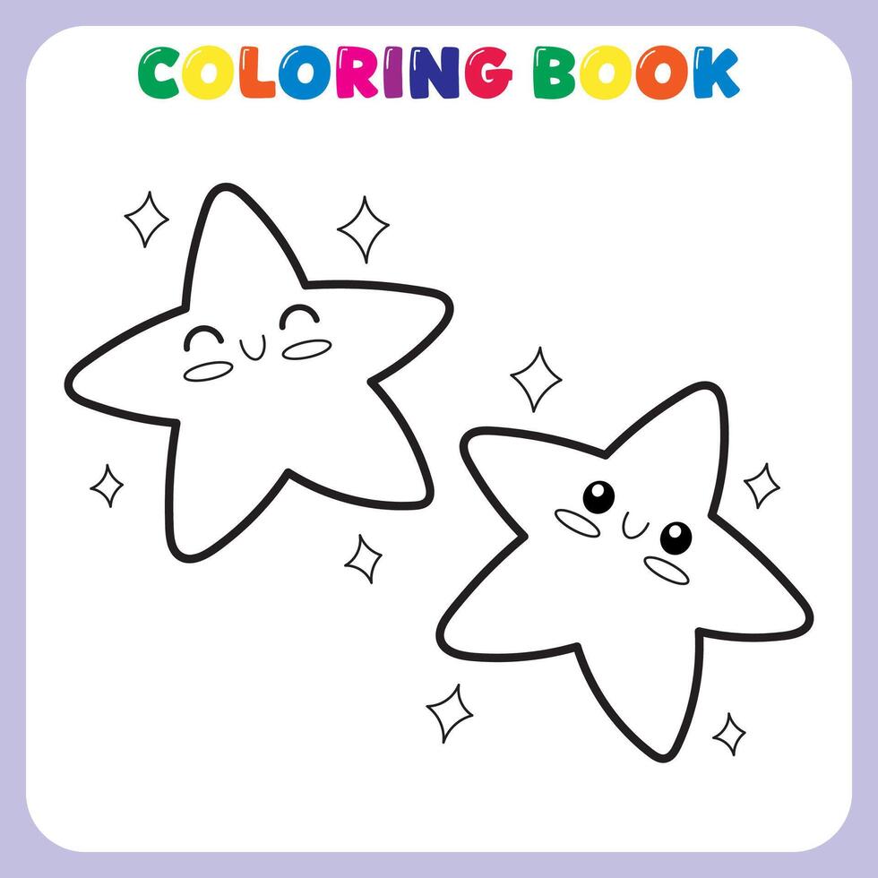 stars coloring book for kids vector