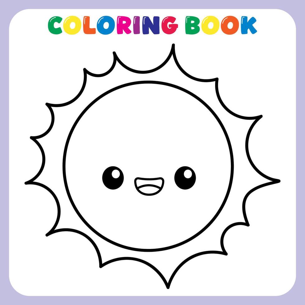 sun coloring book for kids vector