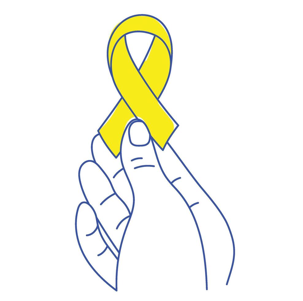 yellow ribborn hoding vector