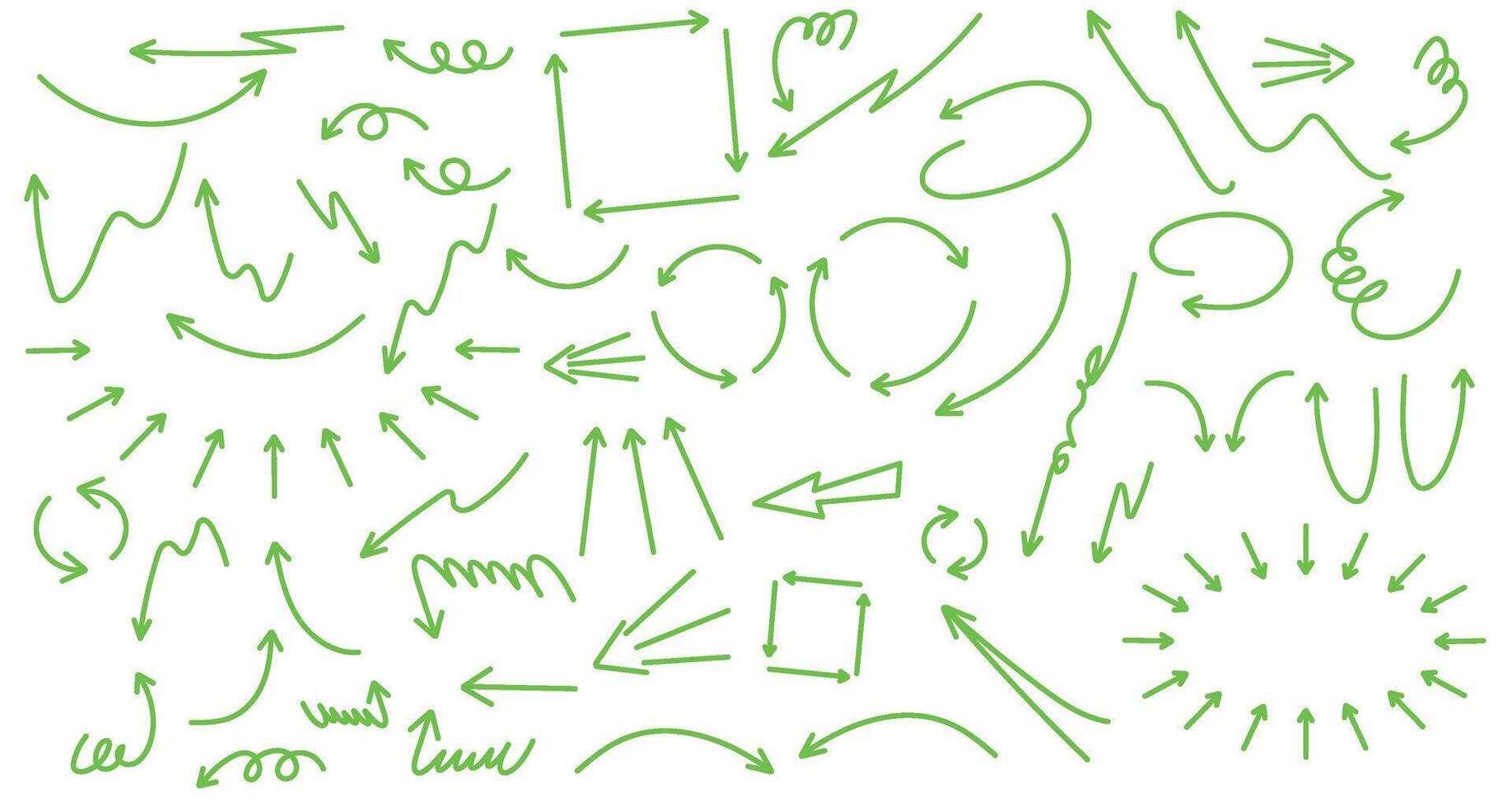 set of green pointers, arrows vector