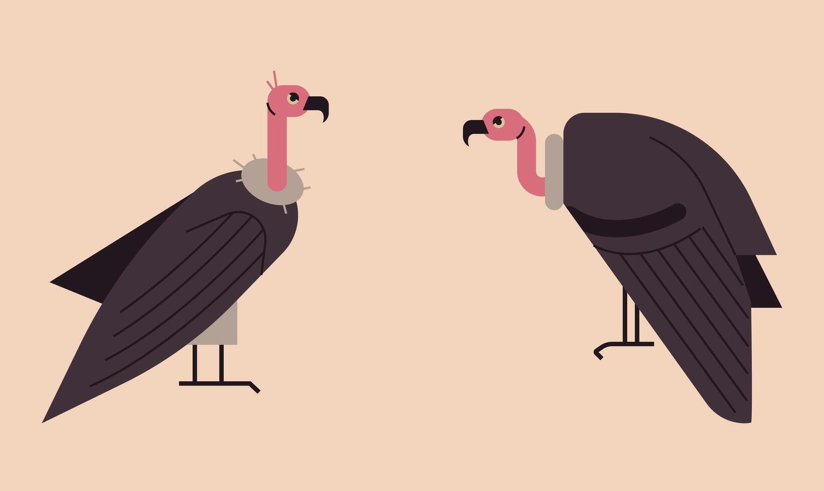 Illustration of a group of eagles standing on the ground, symbolizing strength, freedom, and power vector