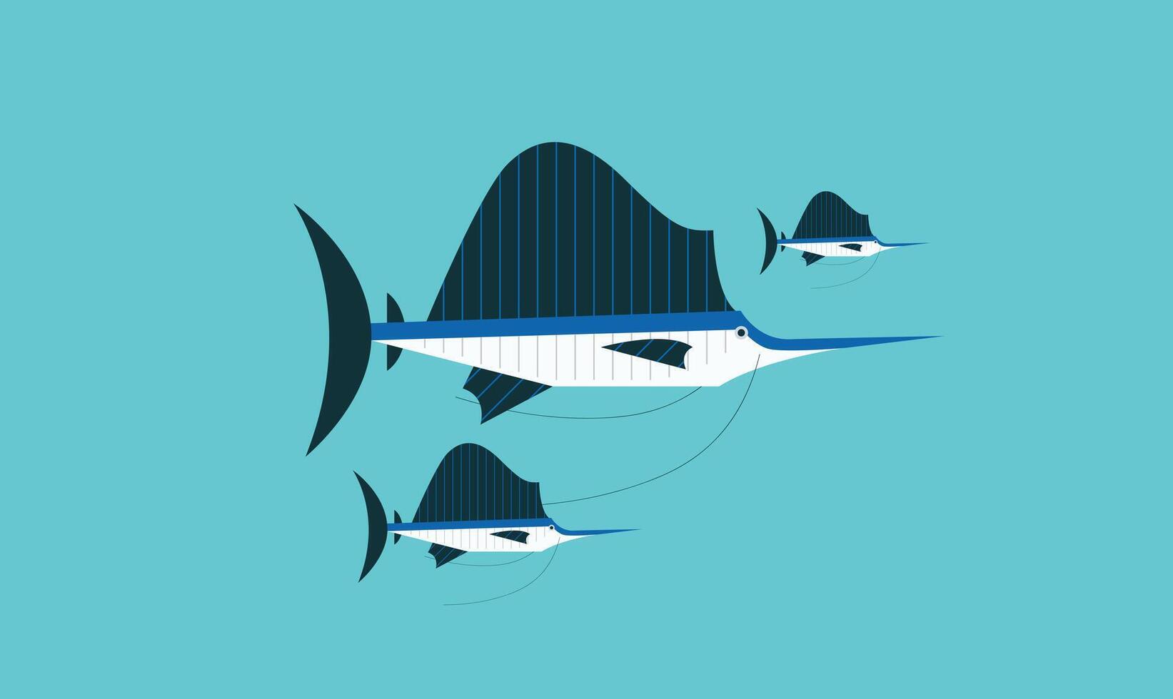 illustration of a group of fishes swimming underwater, symbolizing marine life, nature, and ocean beauty in a serene and dynamic aquatic scene vector