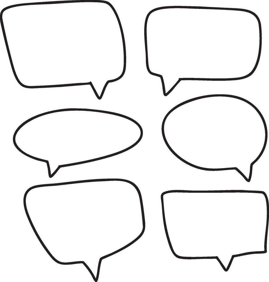 Line frame text speech bubble set. Line balloon frame design speech bubble frame. vector