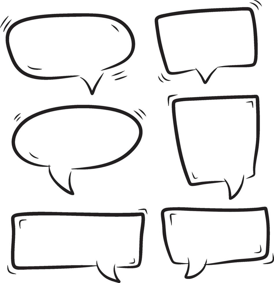 Line frame text speech bubble set. Line balloon frame design talk speech bubble frame design vector