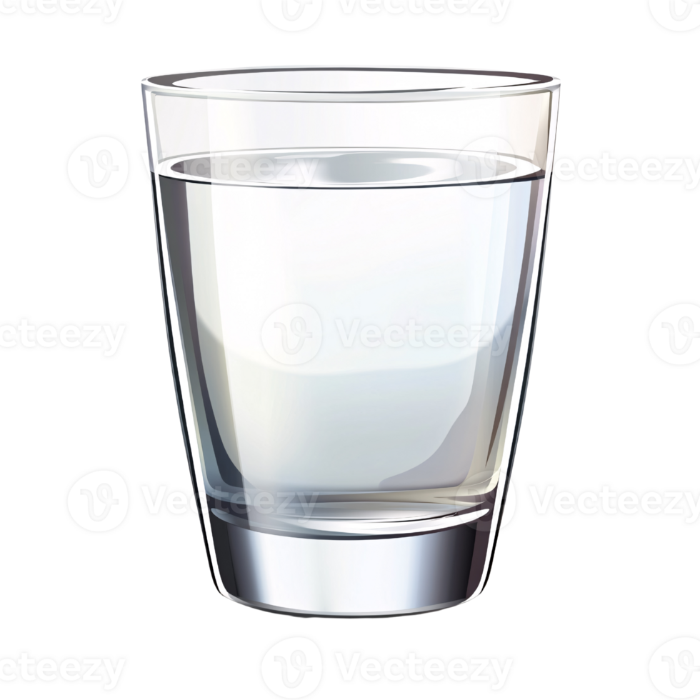 Refreshing glass of clear water on a transparent background, illustrating hydration, health, and purity png