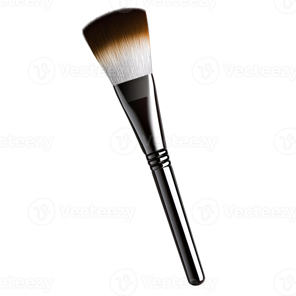 Professional foundation makeup brush with soft bristles for flawless application on a transparent background Concept of beauty, cosmetics, and personal care png
