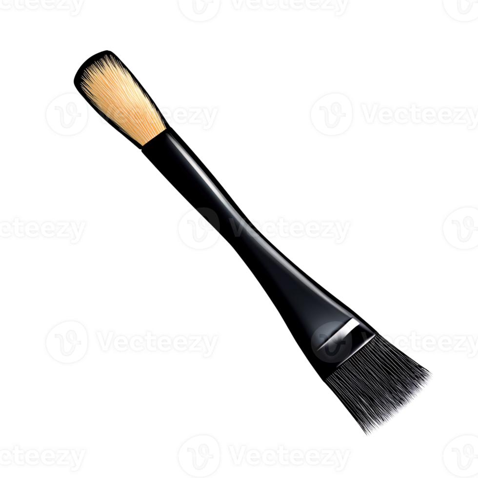 Professional dualended makeup brush with black handle on a transparent background Concept of beauty, cosmetics, and makeup application png