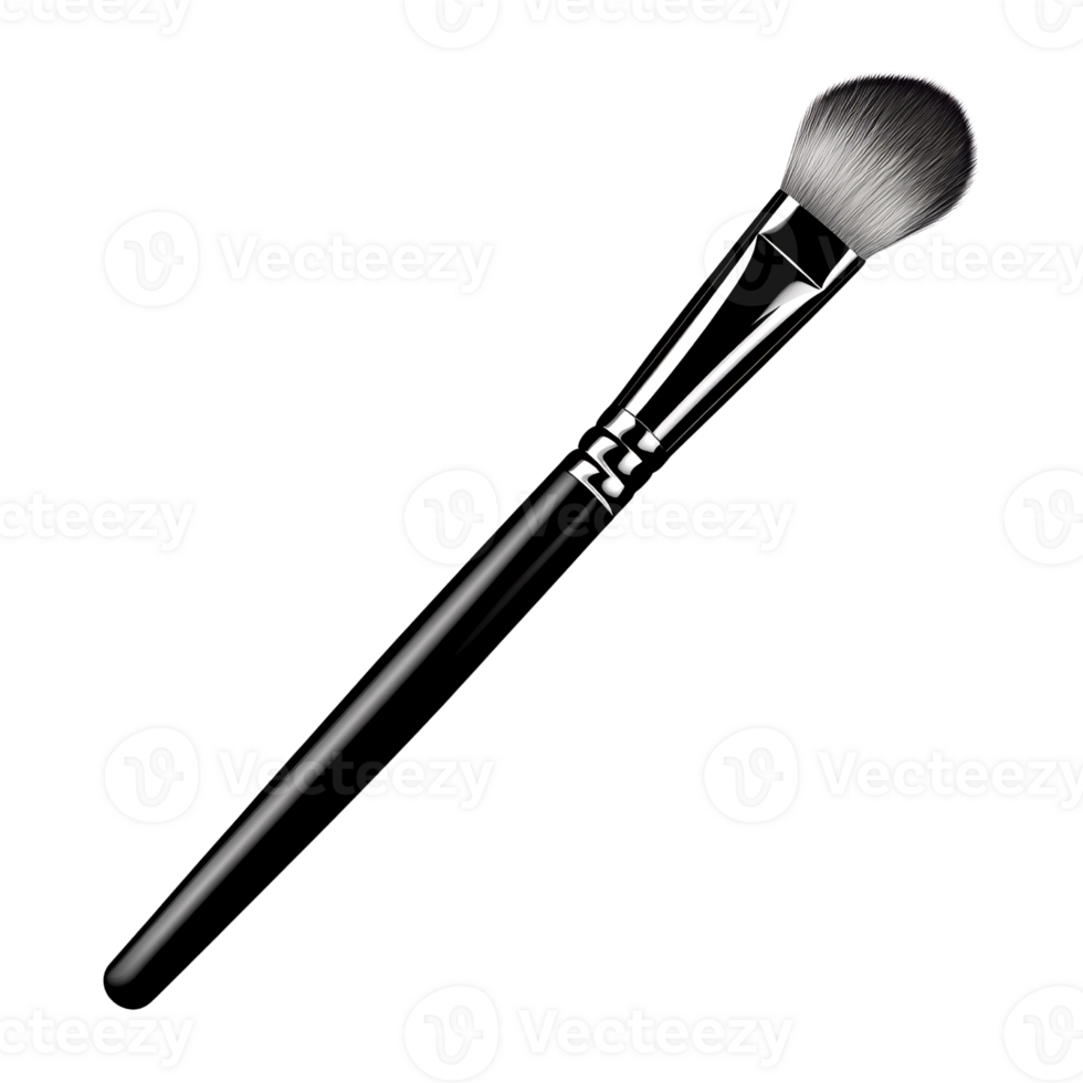 Professional makeup brush with soft bristles on a transparent background for cosmetic application and beauty routine Concept of glamour, elegance, and selfcare png