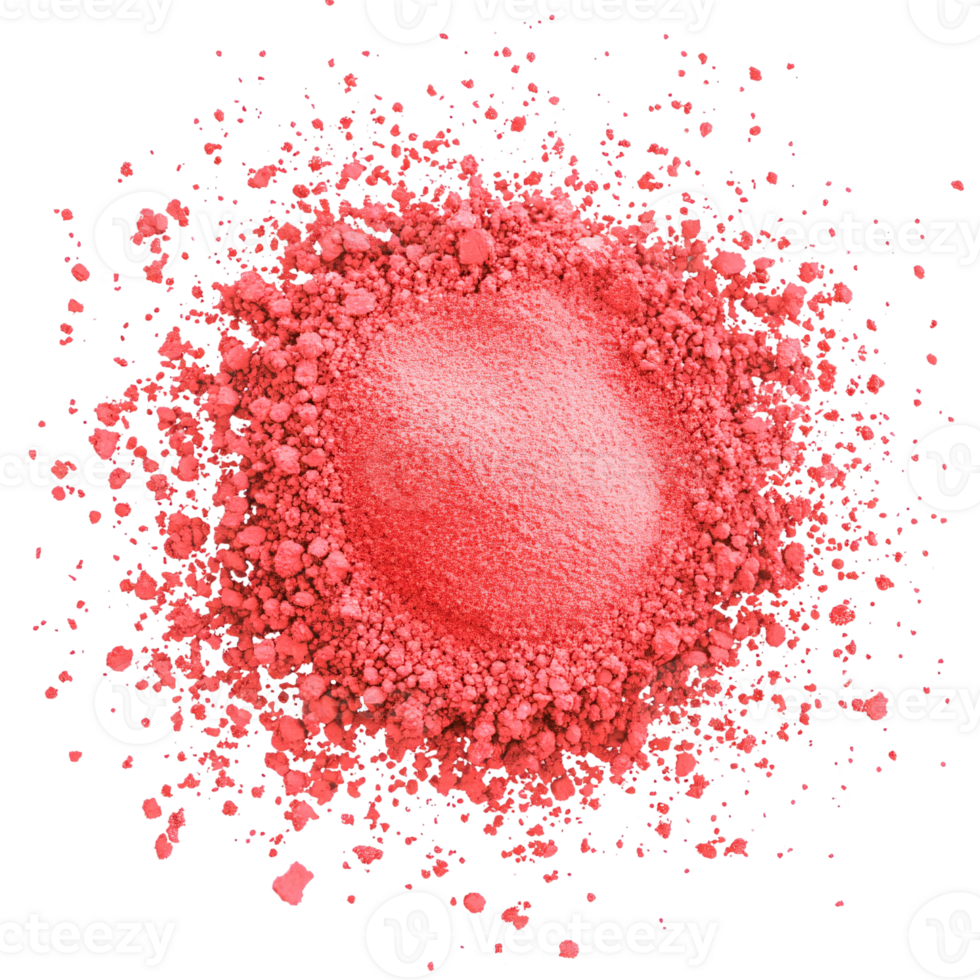 Pile of vibrant red powder pigment on a black background, showcasing texture and color for cosmetic or artistic applications Concept of beauty, art, and design png