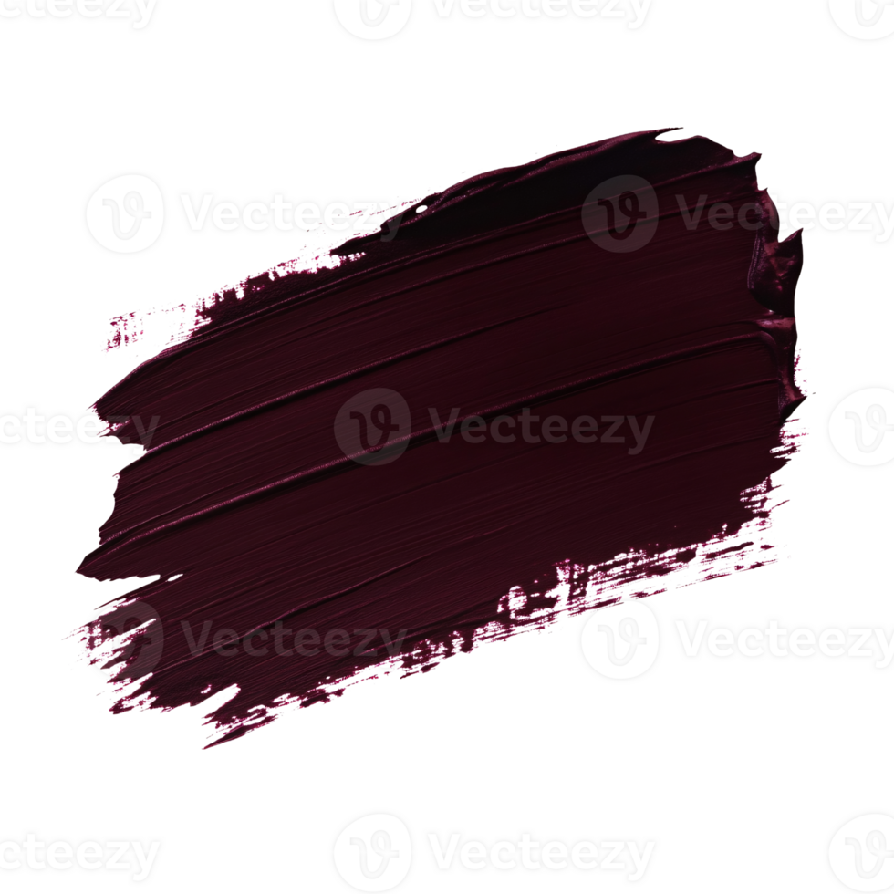 Dark burgundy paint stroke on a transparent background, showcasing rich texture and smooth application for cosmetic or artistic design png
