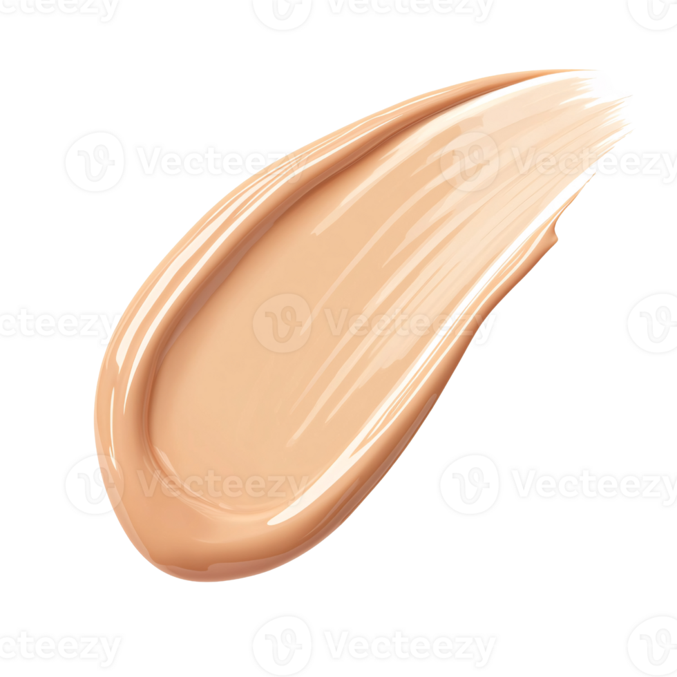 Beige foundation cream swatch on transparent background Closeup of liquid makeup texture for beauty and cosmetic concept png