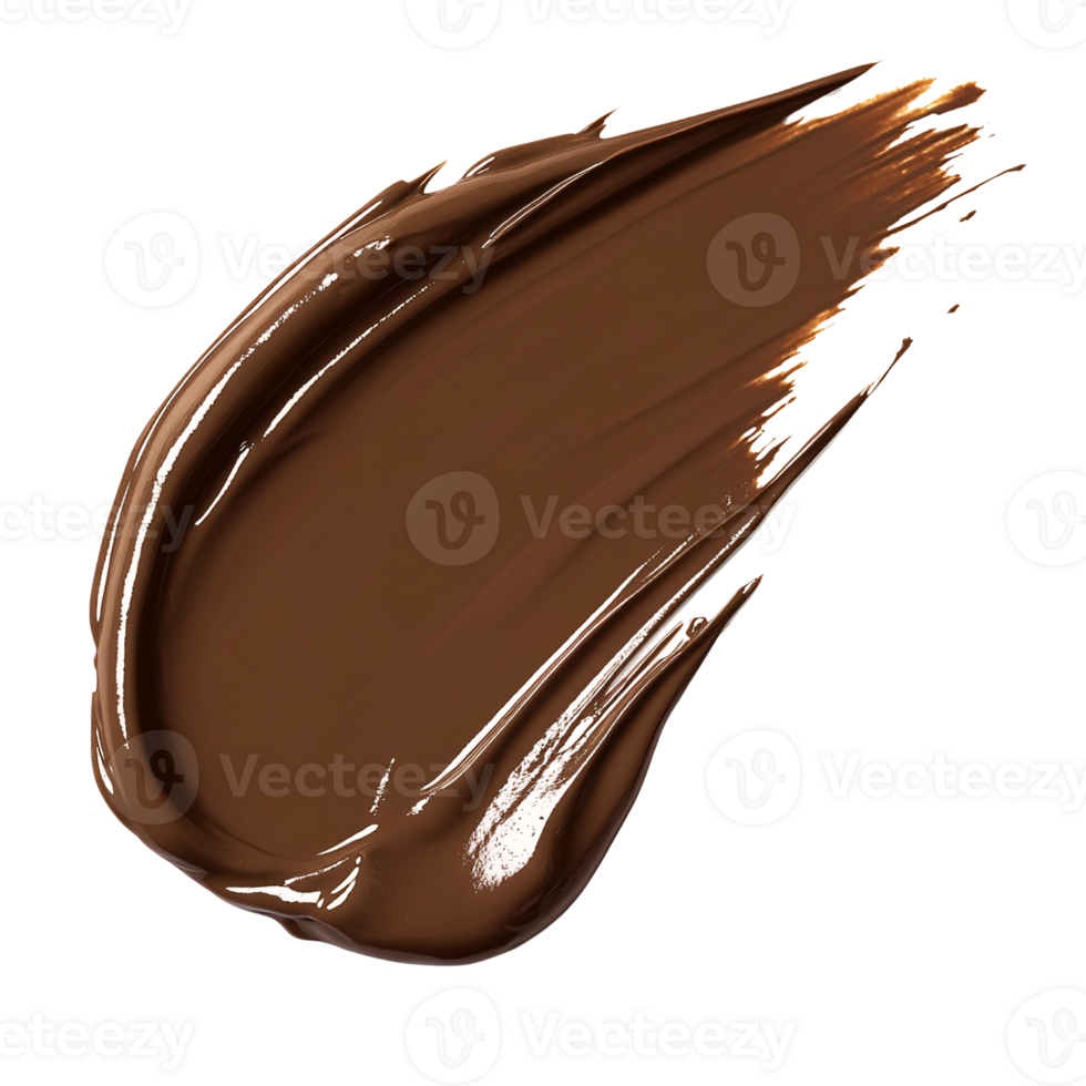 Dark brown foundation swatch on transparent background, showcasing creamy texture and rich pigment for makeup and beauty concepts png