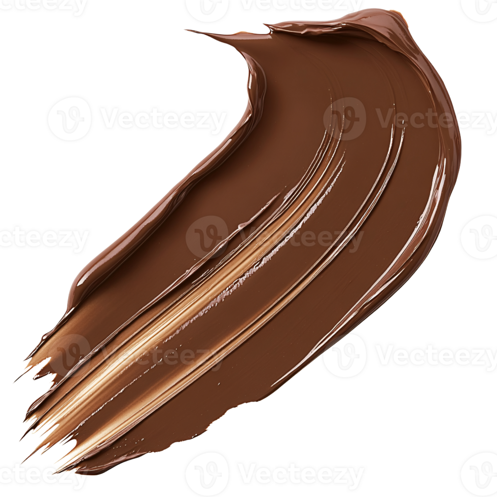 Swirl of rich brown chocolate spread on a transparent background, showcasing smooth texture and glossy surface Concept of dessert, indulgence, and sweet treat png