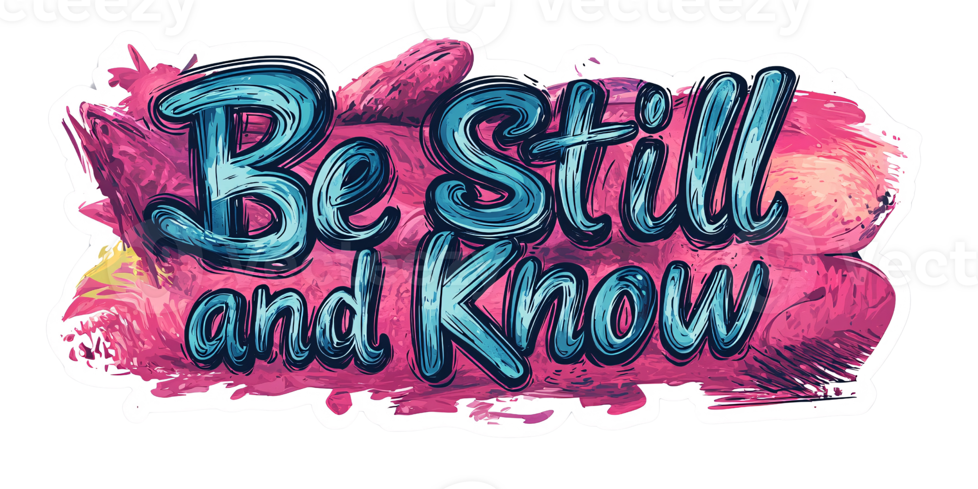 Inspirational Be Still and Know Quote with Artistic Pink Watercolor Background on Transparent Background for Faith and Spiritual Motivation png