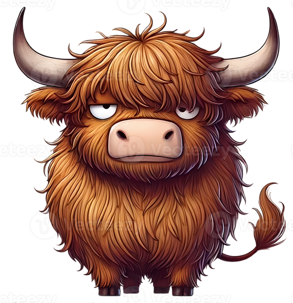 cartoon highland cow png
