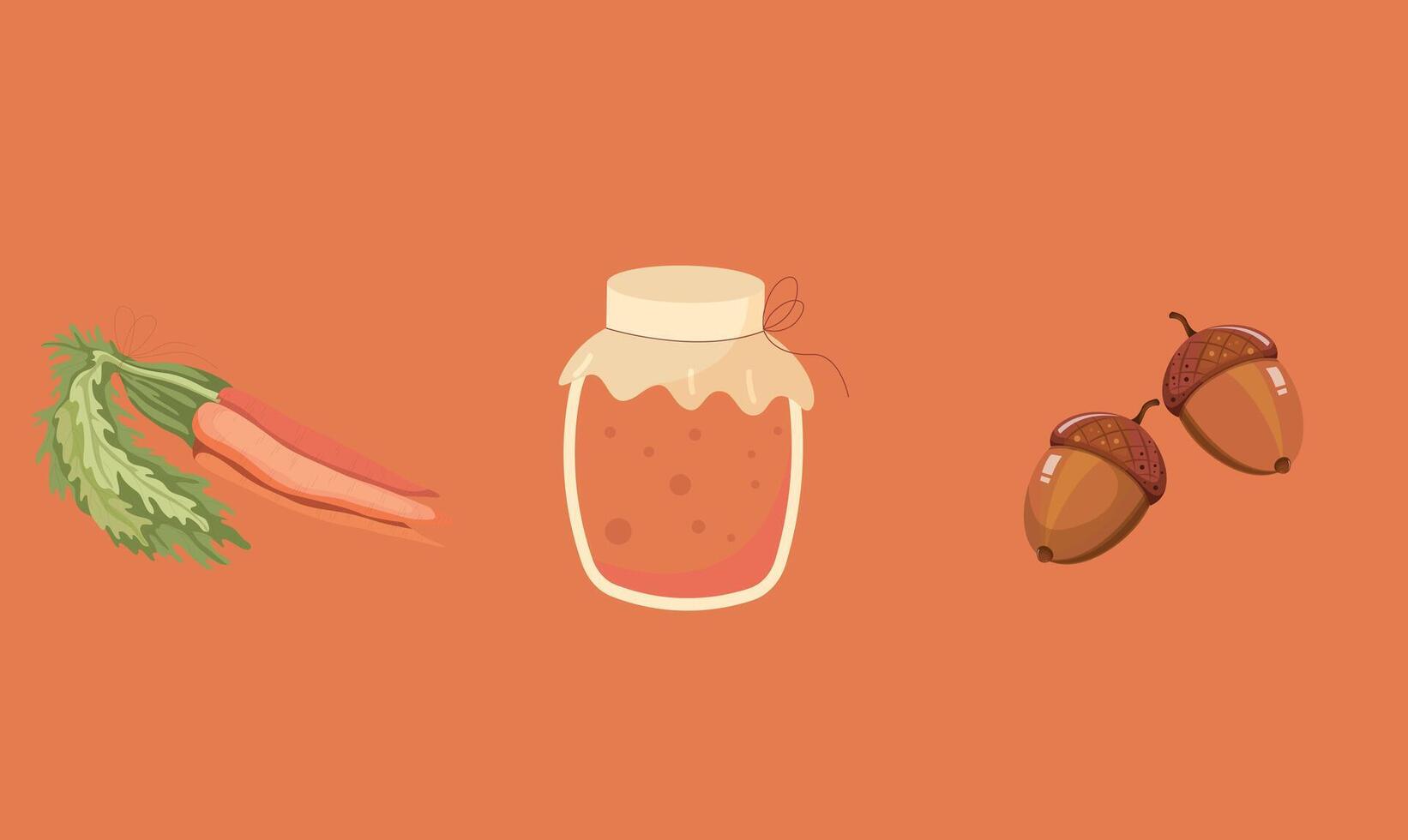 illustration of a jam jar filled with vegetables and nuts, isolated on a clean background vector