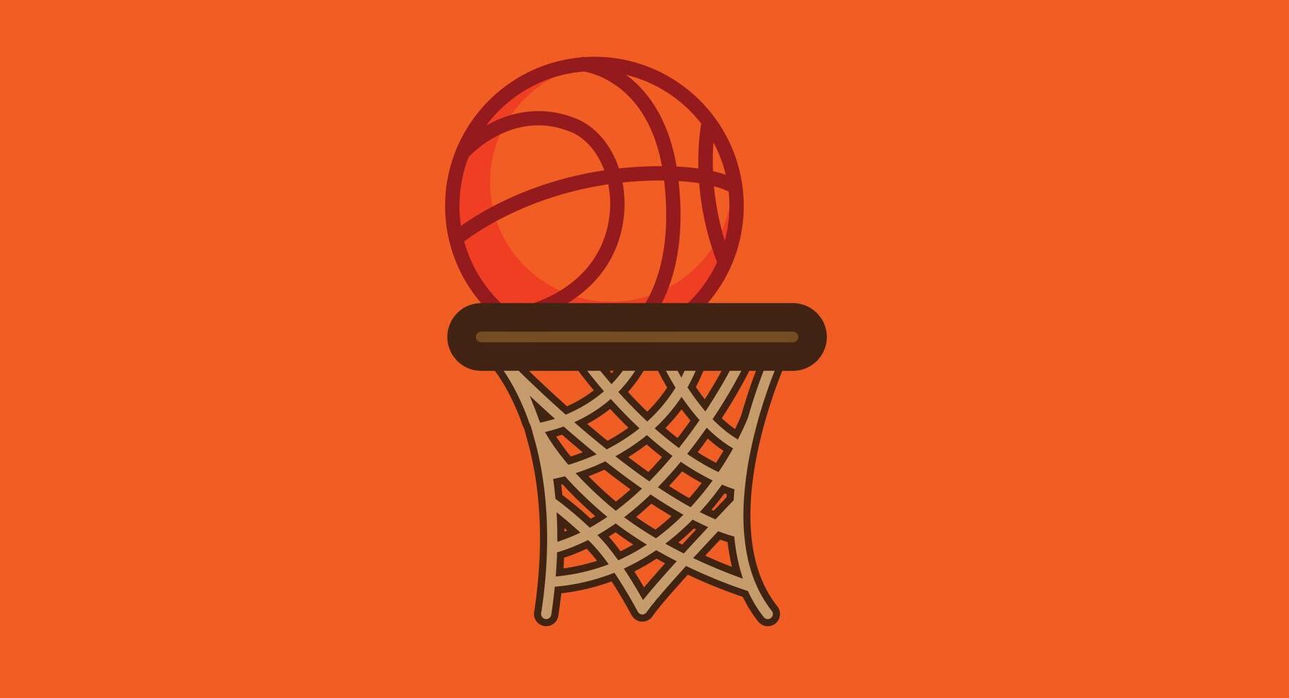 illustration of a basketball inside a loop, isolated against a clean background, symbolizing sports, motion, and dynamic action in a minimalist and modern style vector