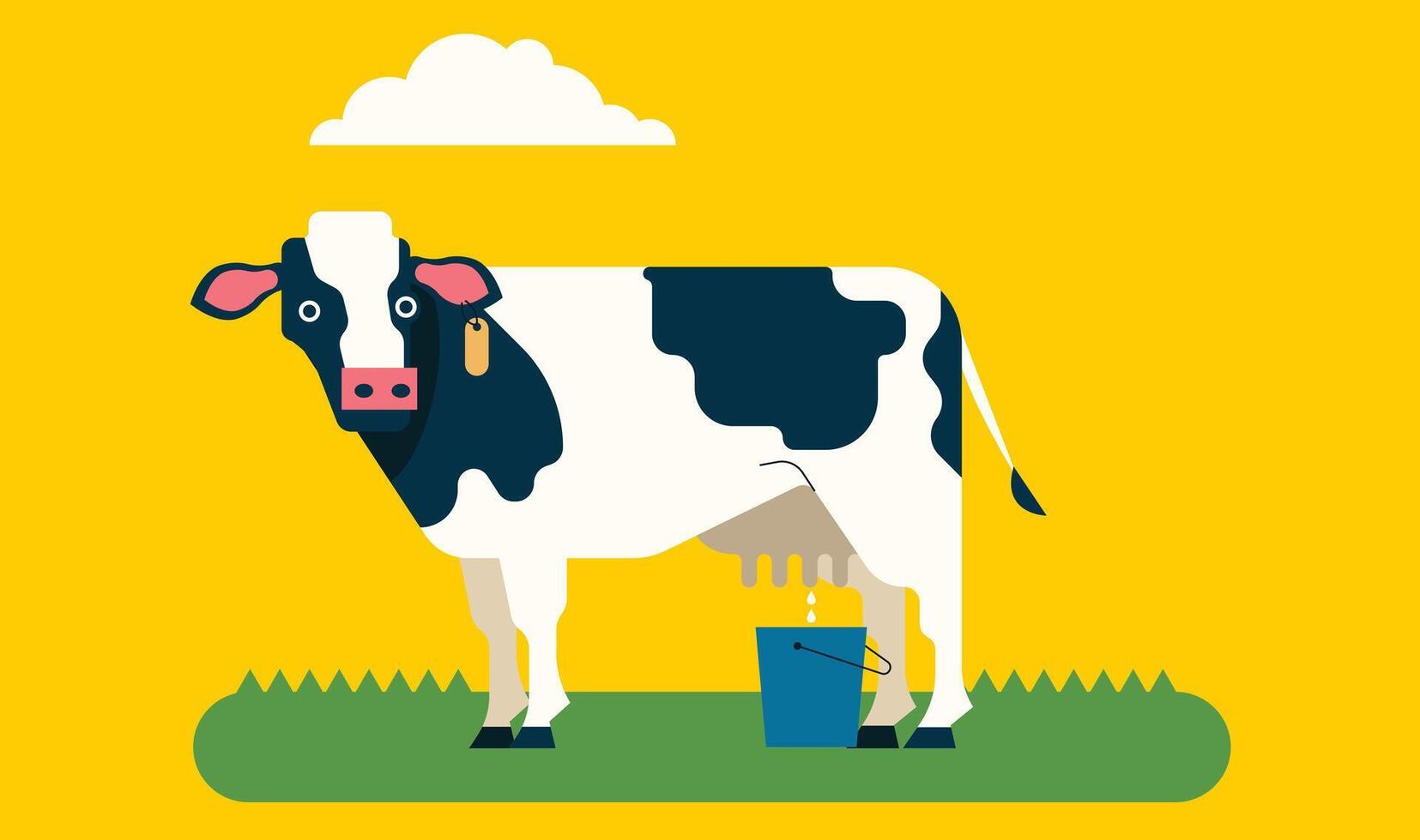 design illustration of farm animals in a farm field, including cows, sheep, and chickens, symbolizing rural life, agriculture, and the natural harmony of farm living in a peaceful outdoor setting vector