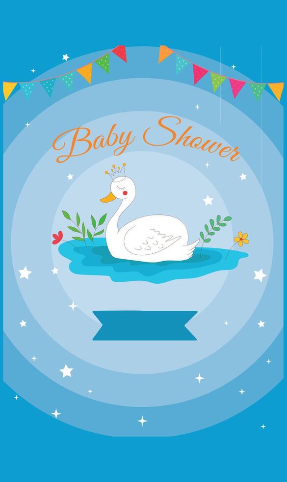 Flat design illustration of a Baby Boy Born poster, featuring blue tones and playful elements, symbolizing new life, joy, and celebration vector