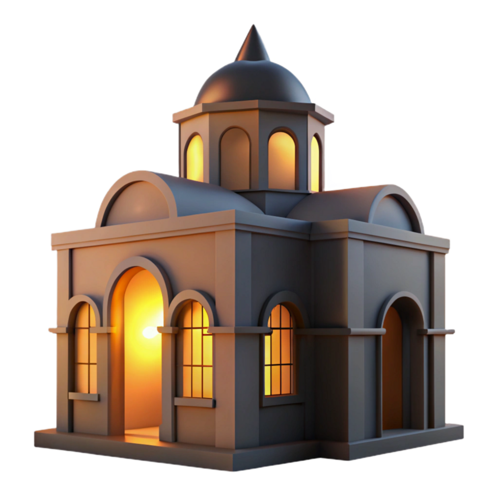 impressive classic Building Silhouette at Dawn Transparent Background high quality png