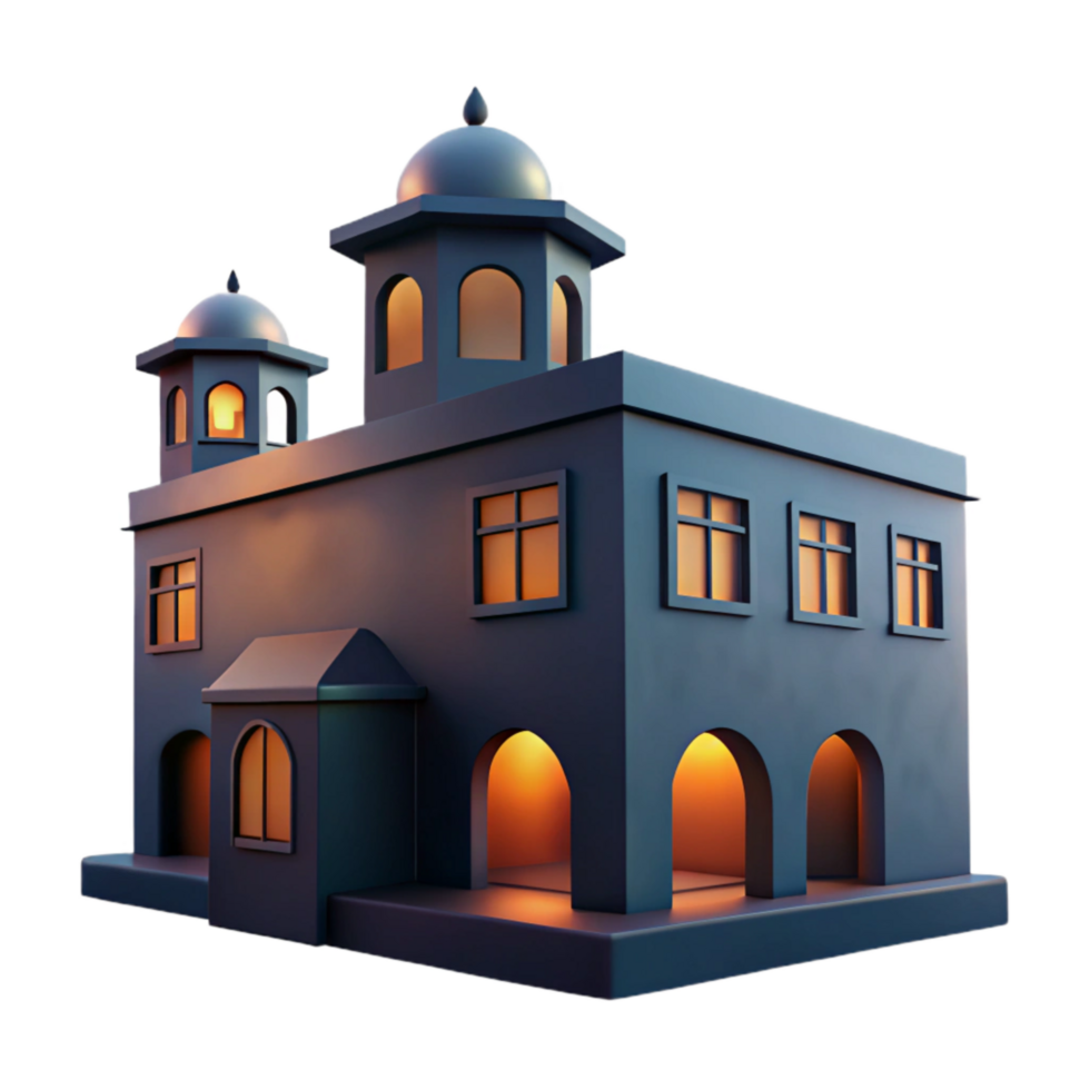 dramatic classic Building Silhouette at Dusk Transparent Background png