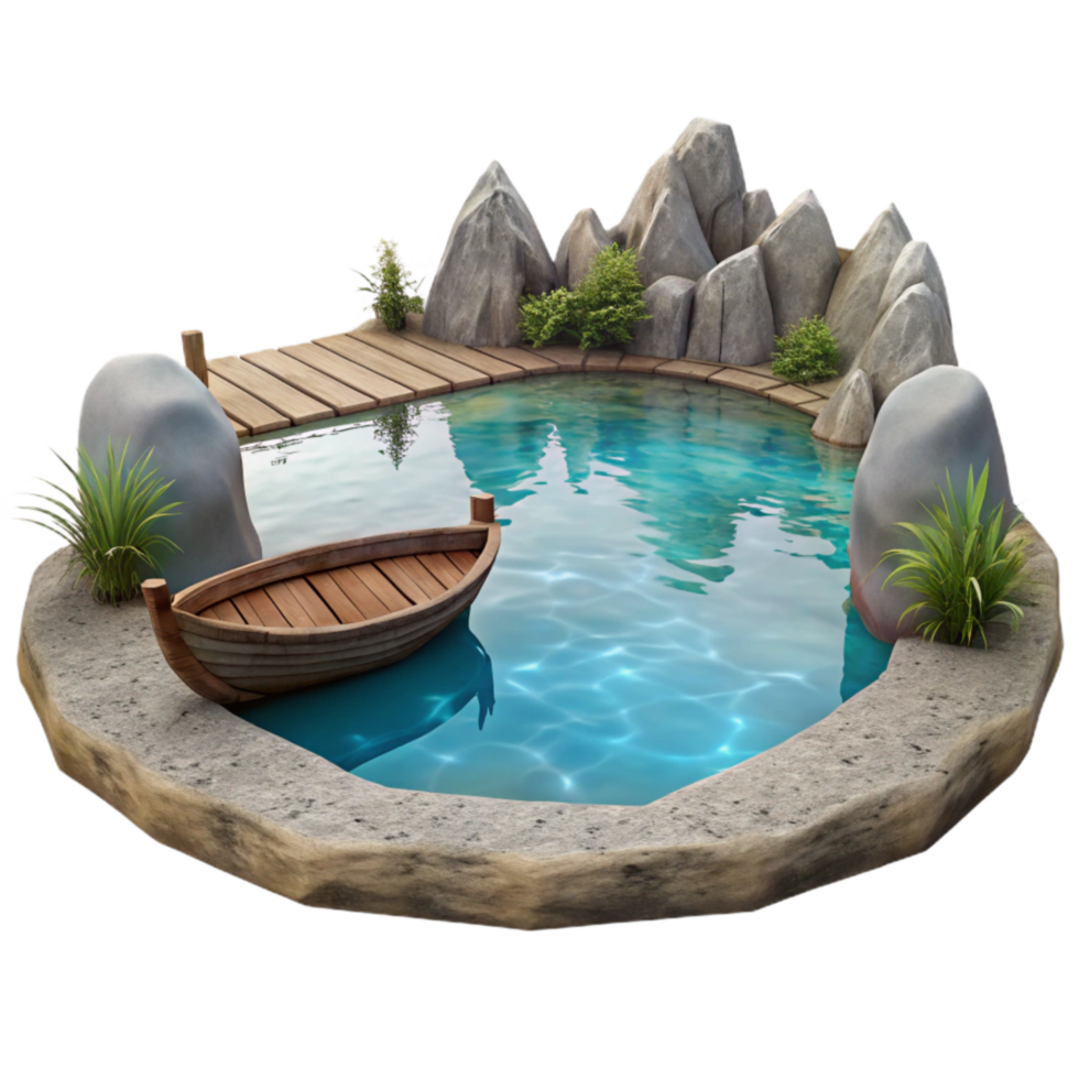 vibrant modern Calm Lake Waters Cutout Transparent Background authentic png