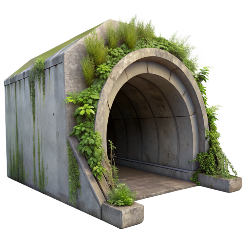 stunning minimalist Concrete Tunnel with Overgrowth Cutout exclusive png